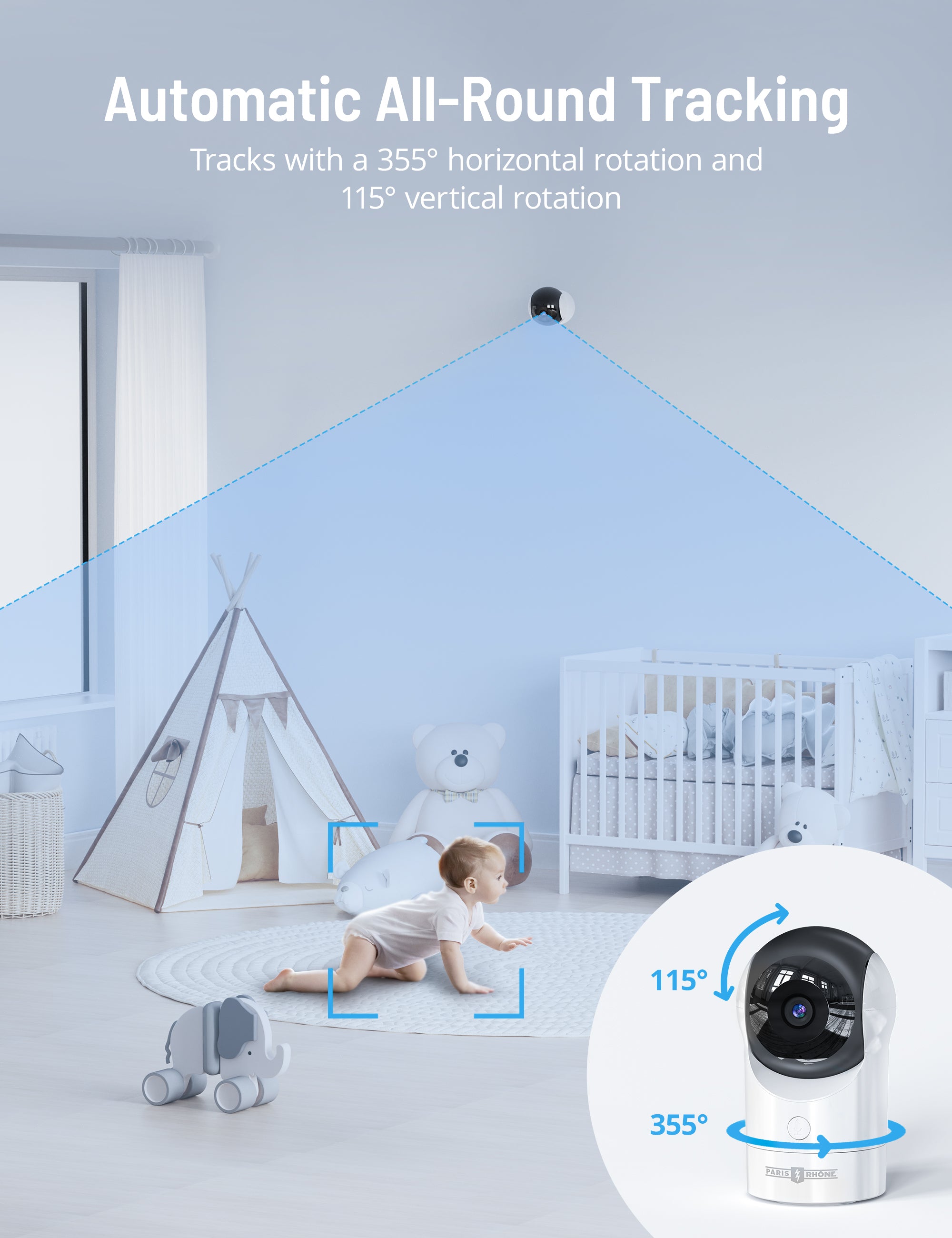 Paris Rhône 2K HD Video Baby Monitor With Smart App