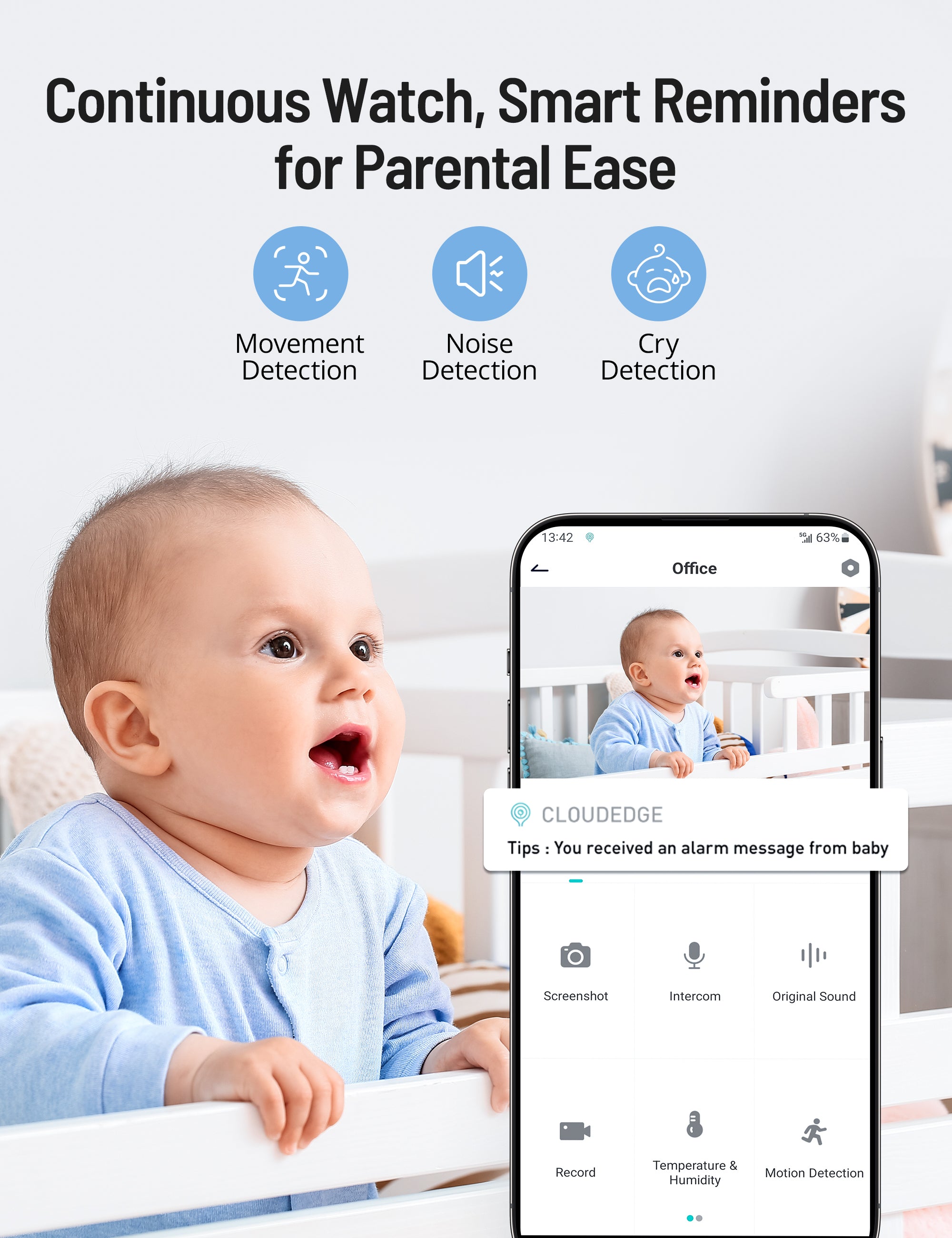 Paris Rhône 2K HD Video Baby Monitor With Smart App