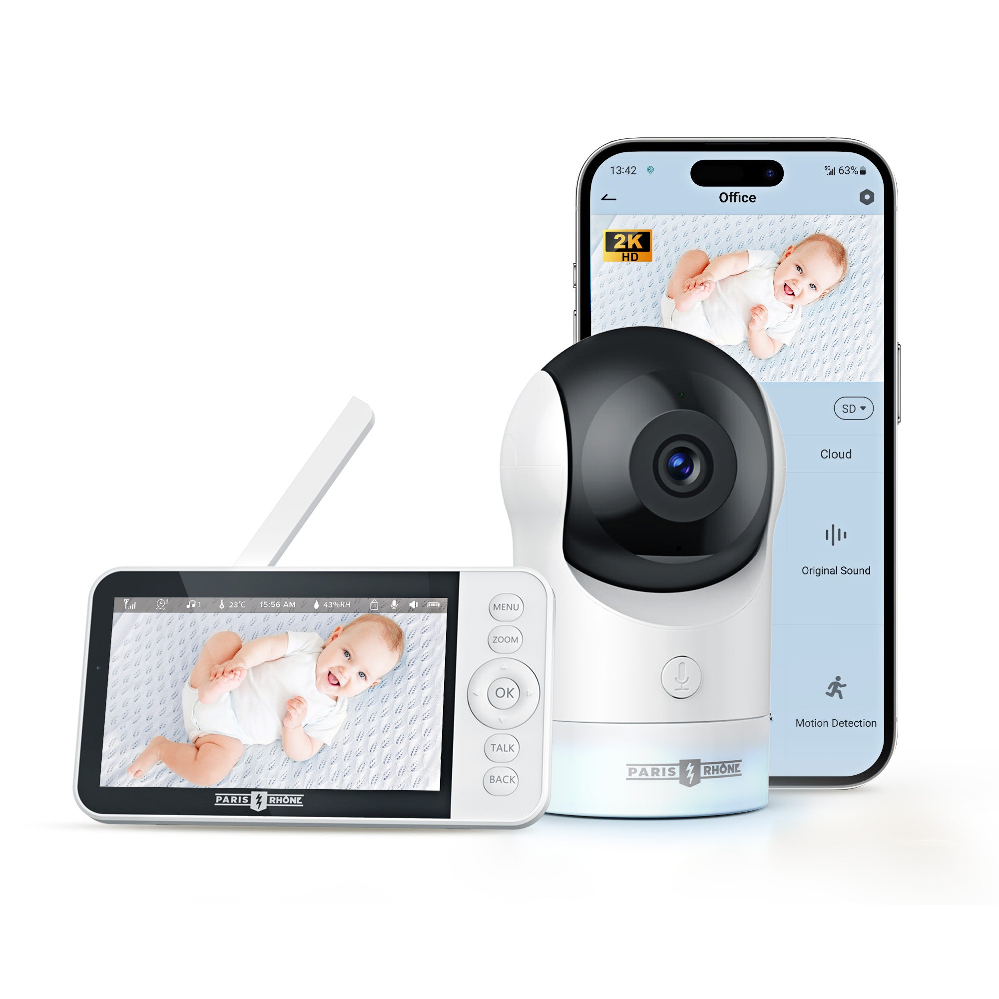 Paris Rhône 2K HD Video Baby Monitor With Smart App